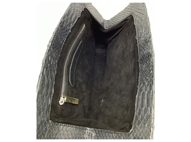 Autre Marque Borsa a pochette grande Elisabeth Weinstock in pelle di serpente nera Stampa python - vista 11