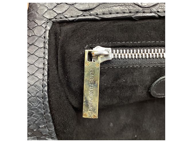 Autre Marque Borsa a pochette grande Elisabeth Weinstock in pelle di serpente nera Stampa python - vista 6