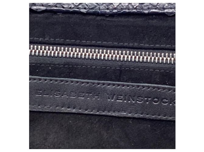 Autre Marque Borsa a pochette grande Elisabeth Weinstock in pelle di serpente nera Stampa python - vista 9