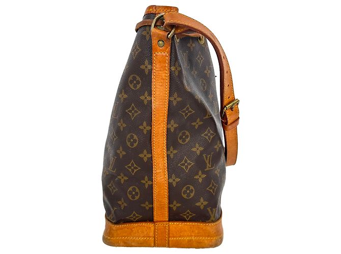 Borsa a secchiello Louis Vuitton Large Noe Monogram in tela rivestita marrone Stampa python - vista 2
