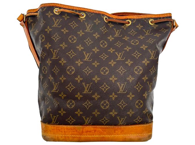 Borsa a secchiello Louis Vuitton Large Noe Monogram in tela rivestita marrone Stampa python - vista 3