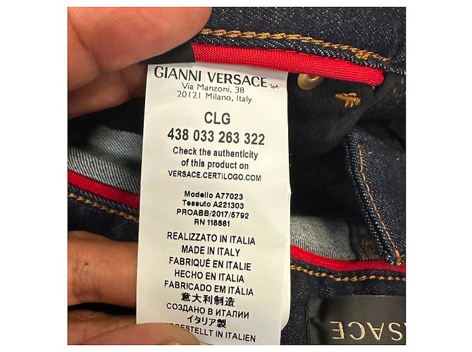 Jeans Versace Taylor-Fit in cotone nero - vista 13