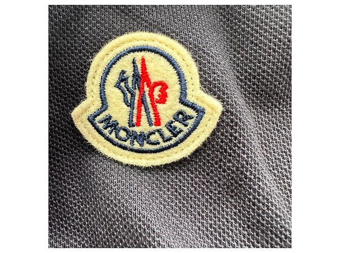Polo Moncler com patch de logo em algodão azul marinho - vista 10
