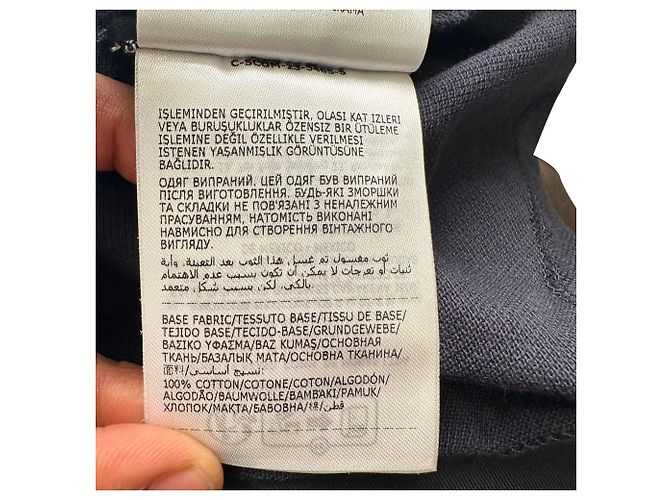 Polo Moncler com patch de logo em algodão azul marinho - vista 6