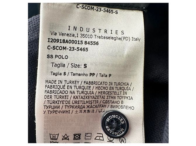 Polo Moncler com patch de logo em algodão azul marinho - vista 9