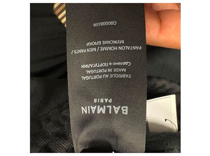 Pantaloni jogger Balmain in cotone nero con logo ricamato - vista 13