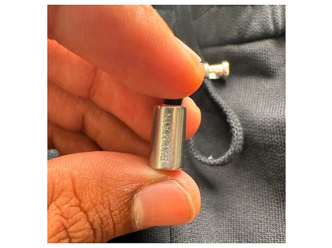 Balmain Jogginghose mit Foil Tape Logo aus schwarzer Baumwolle - Ansicht 11