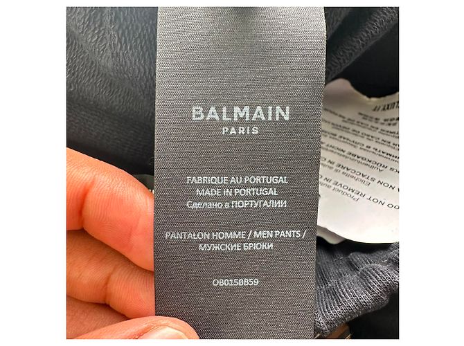 Balmain Jogginghose mit Foil Tape Logo aus schwarzer Baumwolle - Ansicht 6