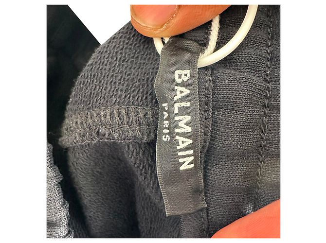 Balmain Jogginghose mit Foil Tape Logo aus schwarzer Baumwolle - Ansicht 8
