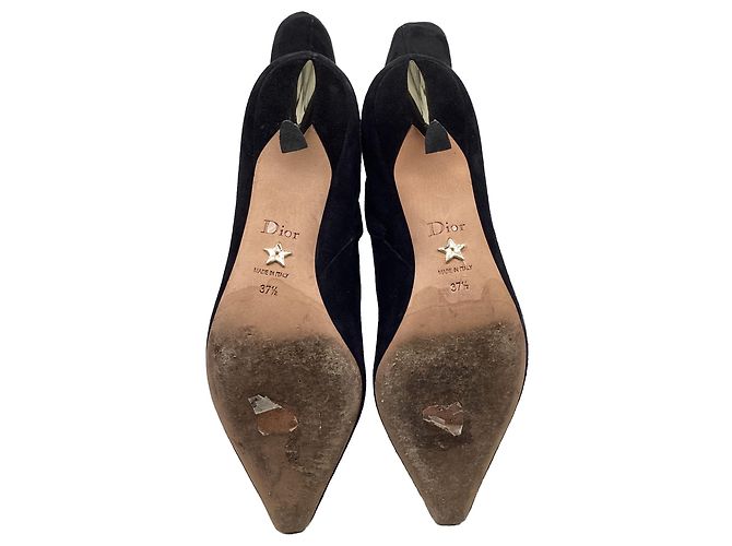 Christian Dior Botas altas de tacón Dior en ante negro - vista 10