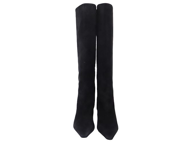 Christian Dior Botas altas de tacón Dior en ante negro - vista 2