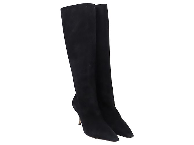 Christian Dior Botas altas de tacón Dior en ante negro - vista 3
