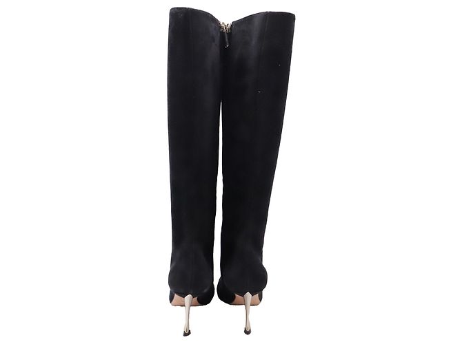 Christian Dior Botas altas de tacón Dior en ante negro - vista 5