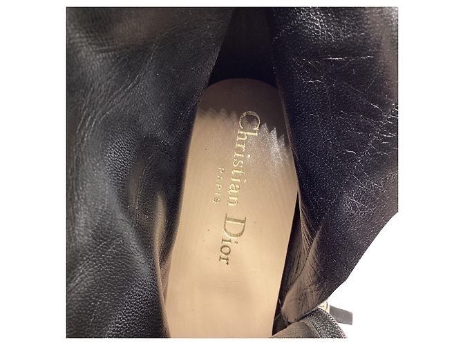 Christian Dior Botas altas de tacón Dior en ante negro - vista 6