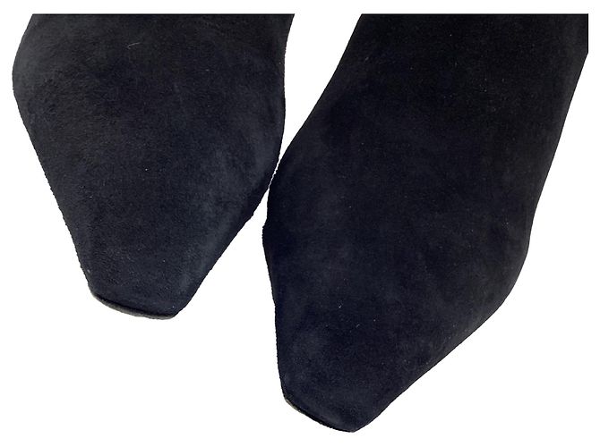 Christian Dior Botas altas de tacón Dior en ante negro - vista 8