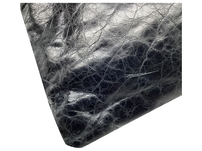 Borsa a busta Balenciaga Giant 21 Envelope in pelle nera Nero - vista 12
