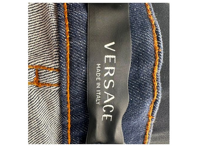 Jeans Versace Tailor-Fit in cotone blu navy - vista 11
