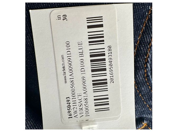 Jeans Versace Tailor-Fit in cotone blu navy - vista 16