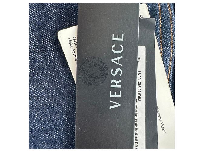 Jeans Versace Tailor-Fit in cotone blu navy - vista 17