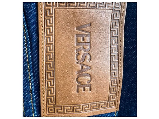 Jeans Versace Tailor-Fit in cotone blu navy - vista 3