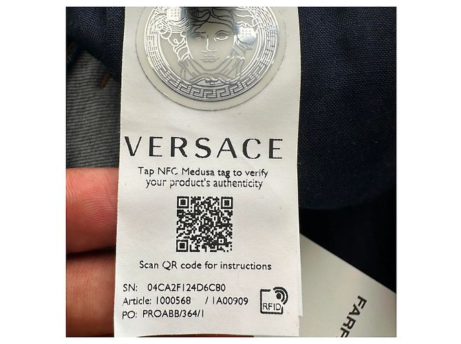 Jeans Versace Tailor-Fit in cotone blu navy - vista 7