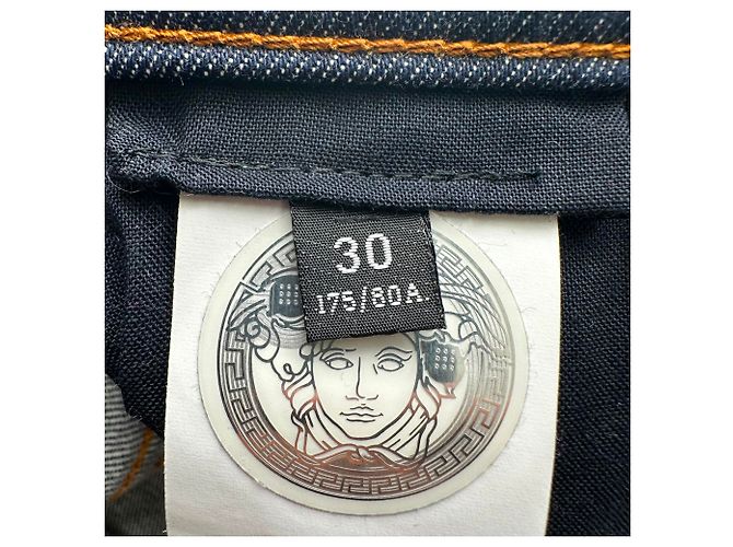 Jeans Versace Tailor-Fit in cotone blu navy - vista 9