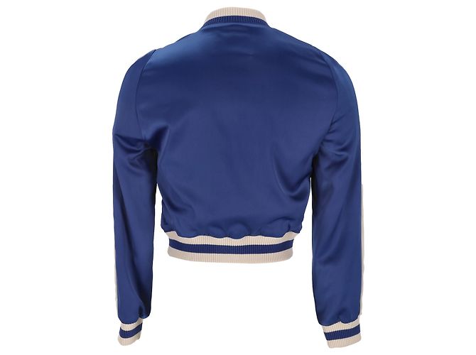 Maje Bacary bestickte Bomberjacke aus blauem Polyester - Ansicht 3