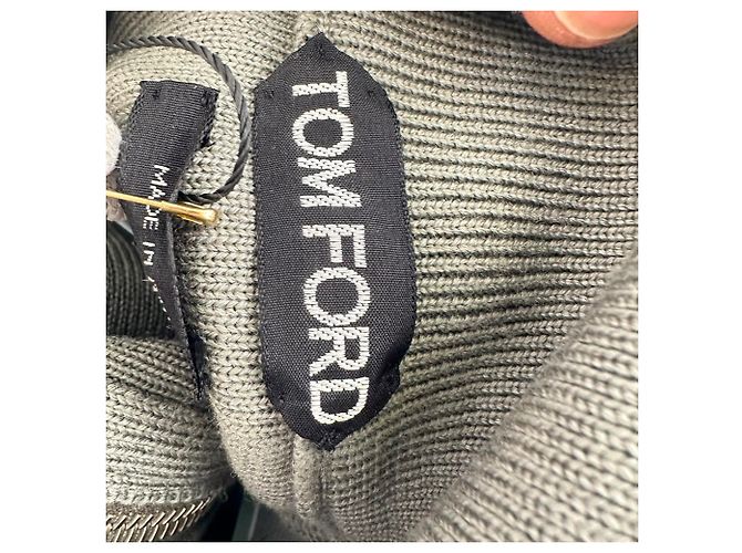 Tom Ford Half-Zip Knitted Sweater in Grey Wool - view 10