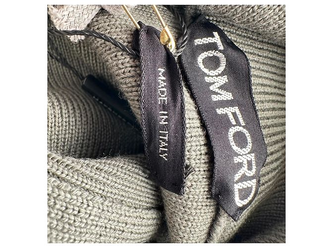 Tom Ford Half-Zip Knitted Sweater in Grey Wool - view 11