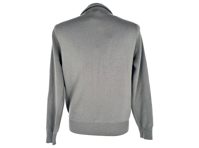 Tom Ford Half-Zip Knitted Sweater in Grey Wool - view 3