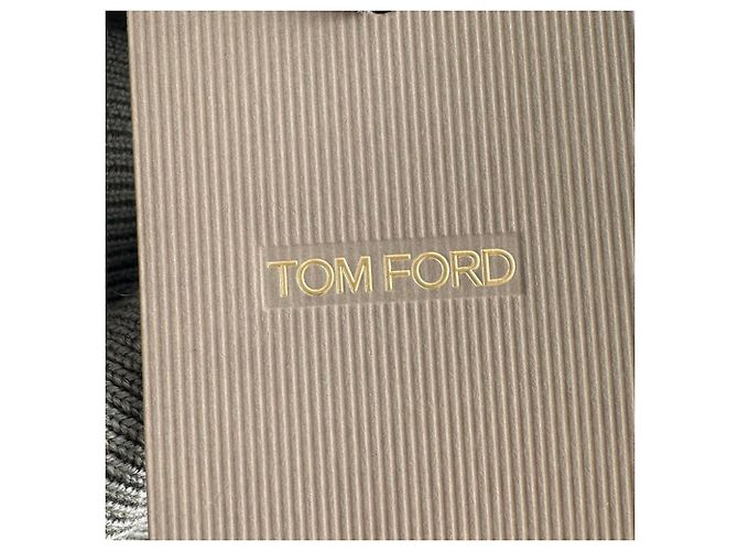 Tom Ford Half-Zip Knitted Sweater in Grey Wool - view 9
