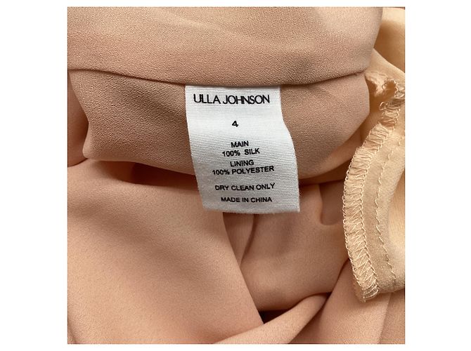 Vestido Florella de seda e chiffon com folhos Ulla Johnson em seda Peach Pescaria - vista 5