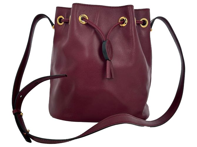 Borsa a secchiello Cartier Must De Cartier in pelle burgundy Rosso Bordò - vista 2