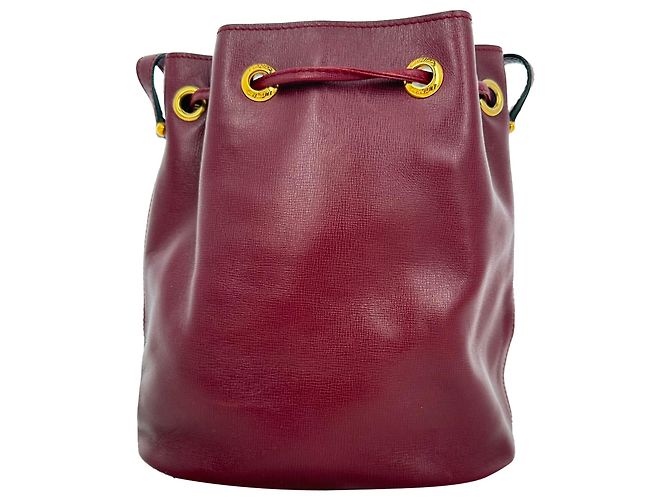 Borsa a secchiello Cartier Must De Cartier in pelle burgundy Rosso Bordò - vista 6
