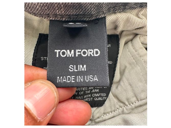 Jeans Slim-Fit Tom Ford in cotone grigio - vista 9