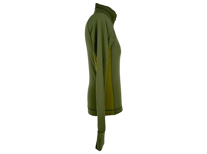Moncler Grenoble Half-Zip Pullover aus Olive Nylon Grün Olivgrün - Ansicht 2