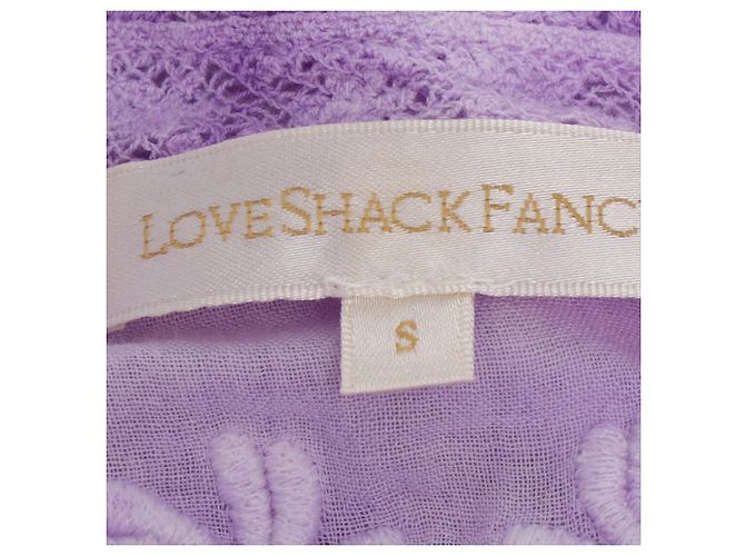 Loveshackfancy Ronda bestickte Bluse aus lila Baumwolle - Ansicht 4