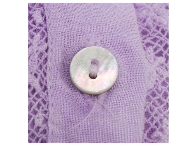 Loveshackfancy Ronda bestickte Bluse aus lila Baumwolle - Ansicht 7