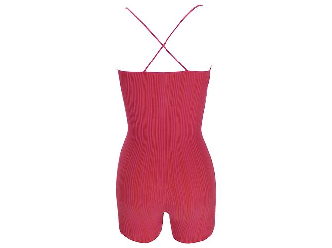 Mono sin mangas de punto acanalado Jacquemus en viscosa rosa - vista 3