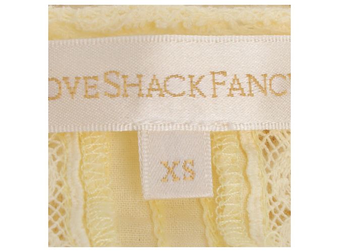Loveshackfancy Gwen Gerüschtes Minikleid aus gelber Baumwolle - Ansicht 4