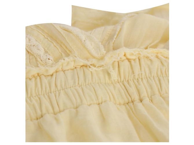 Loveshackfancy Gwen Gerüschtes Minikleid aus gelber Baumwolle - Ansicht 7