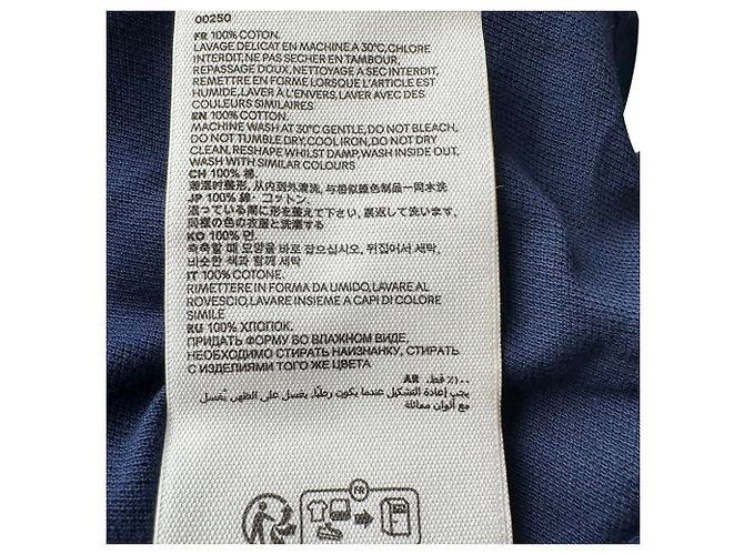 Polo Ami Paris con logo ricamato in cotone blu navy - vista 4