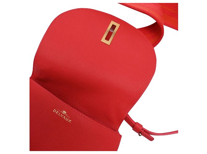 Borsa a tracolla Delvaux Mini Le Mutin Saddle in pelle rossa Rosso - vista 11