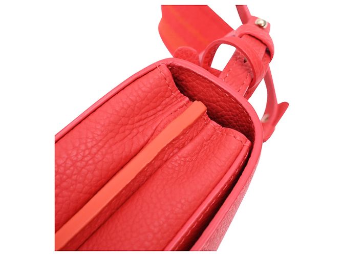 Borsa a tracolla Delvaux Mini Le Mutin Saddle in pelle rossa Rosso - vista 13