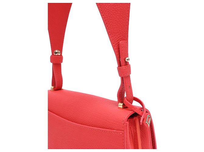 Borsa a tracolla Delvaux Mini Le Mutin Saddle in pelle rossa Rosso - vista 15
