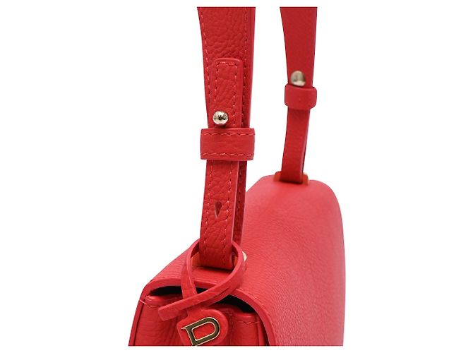 Borsa a tracolla Delvaux Mini Le Mutin Saddle in pelle rossa Rosso - vista 19