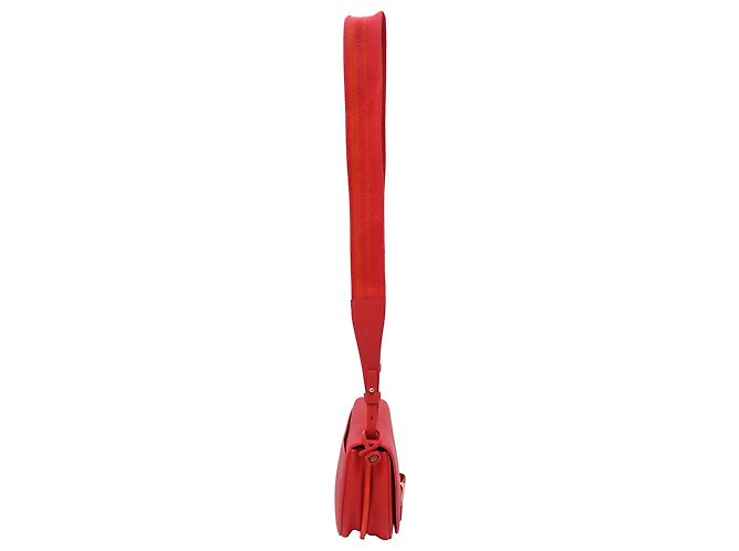 Borsa a tracolla Delvaux Mini Le Mutin Saddle in pelle rossa Rosso - vista 2