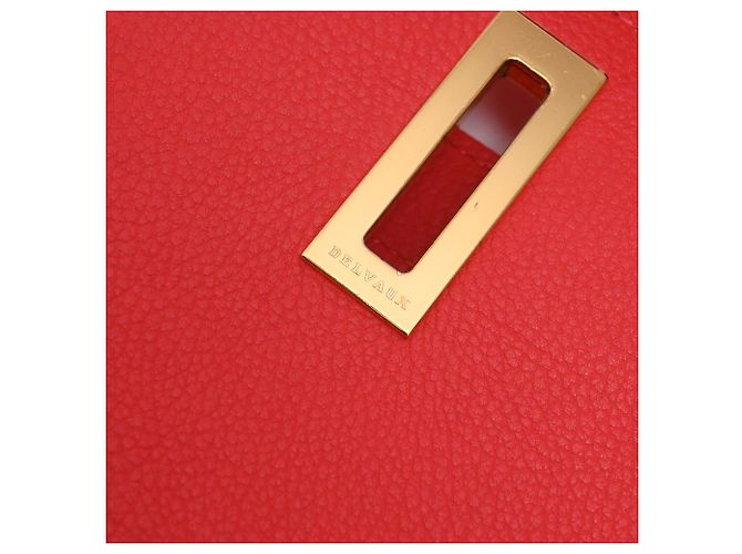 Borsa a tracolla Delvaux Mini Le Mutin Saddle in pelle rossa Rosso - vista 24