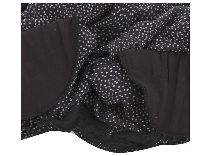Vestido Mini com Babados Celia de Bolinhas Ba&Sh em seda preta Preto - vista 8