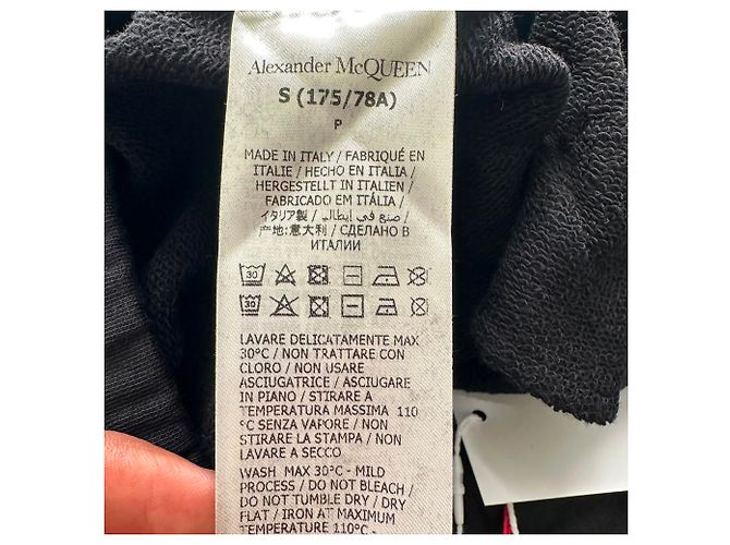 Calças de jogging Alexander Mcqueen com estampado de logótipo em algodão preto - vista 5